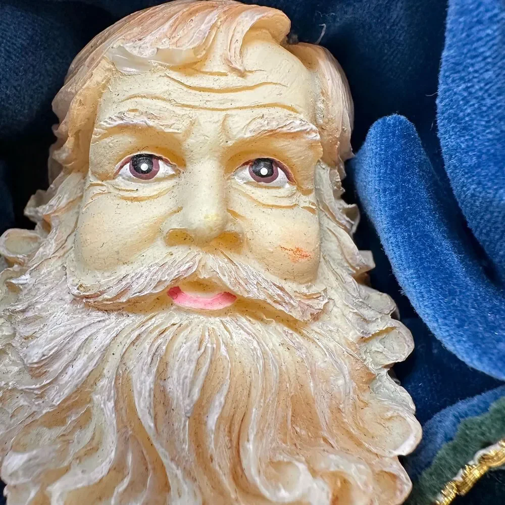 Vintage RR Roman Father Christmas Santa Claus Tree Topper Velvet Robe 15
